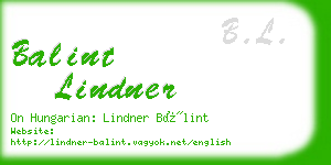 balint lindner business card